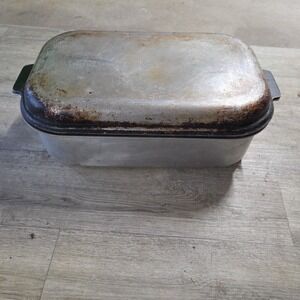 VTG Kitchen Craft Roaster Roasting Pan And Lid 2 Piece Aluminum 16x9.5 USA